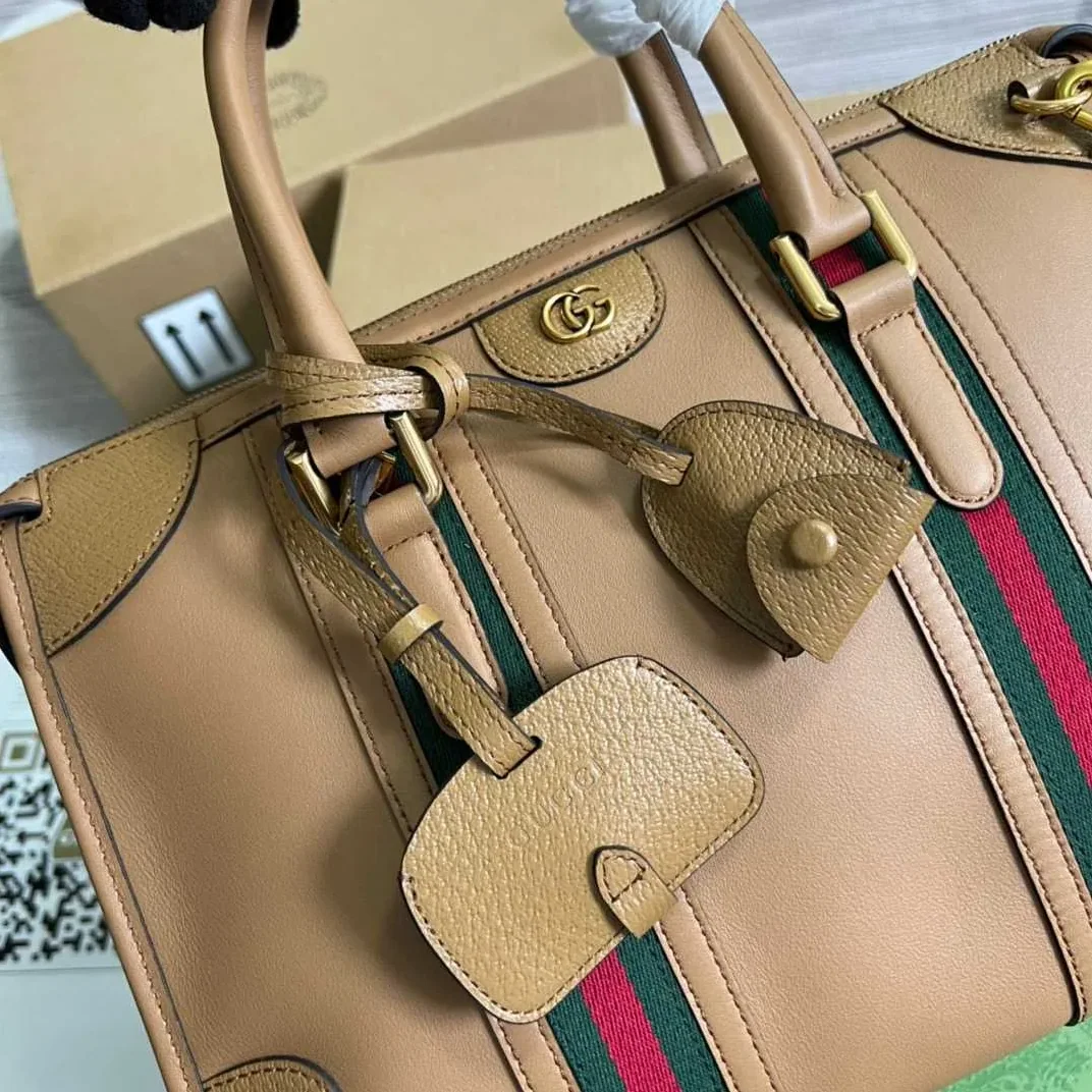 Gucci Double G-Detailed Smooth Medium Handbag Brown / Gucci Double G-Detailed Smooth Medium Handbag Brown /