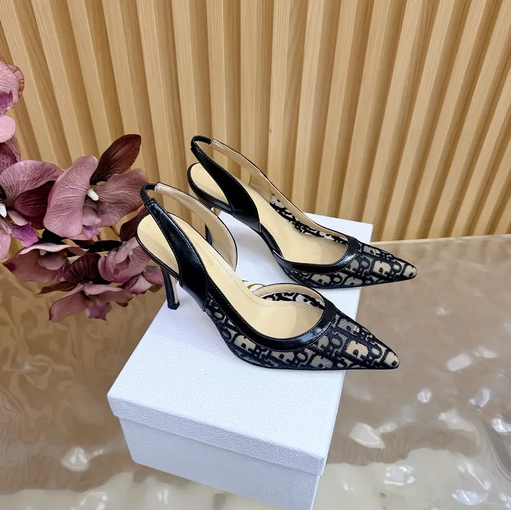 Dior Adiorable Slingback Pump Black Dior Oblique Embroidered Mesh for Women