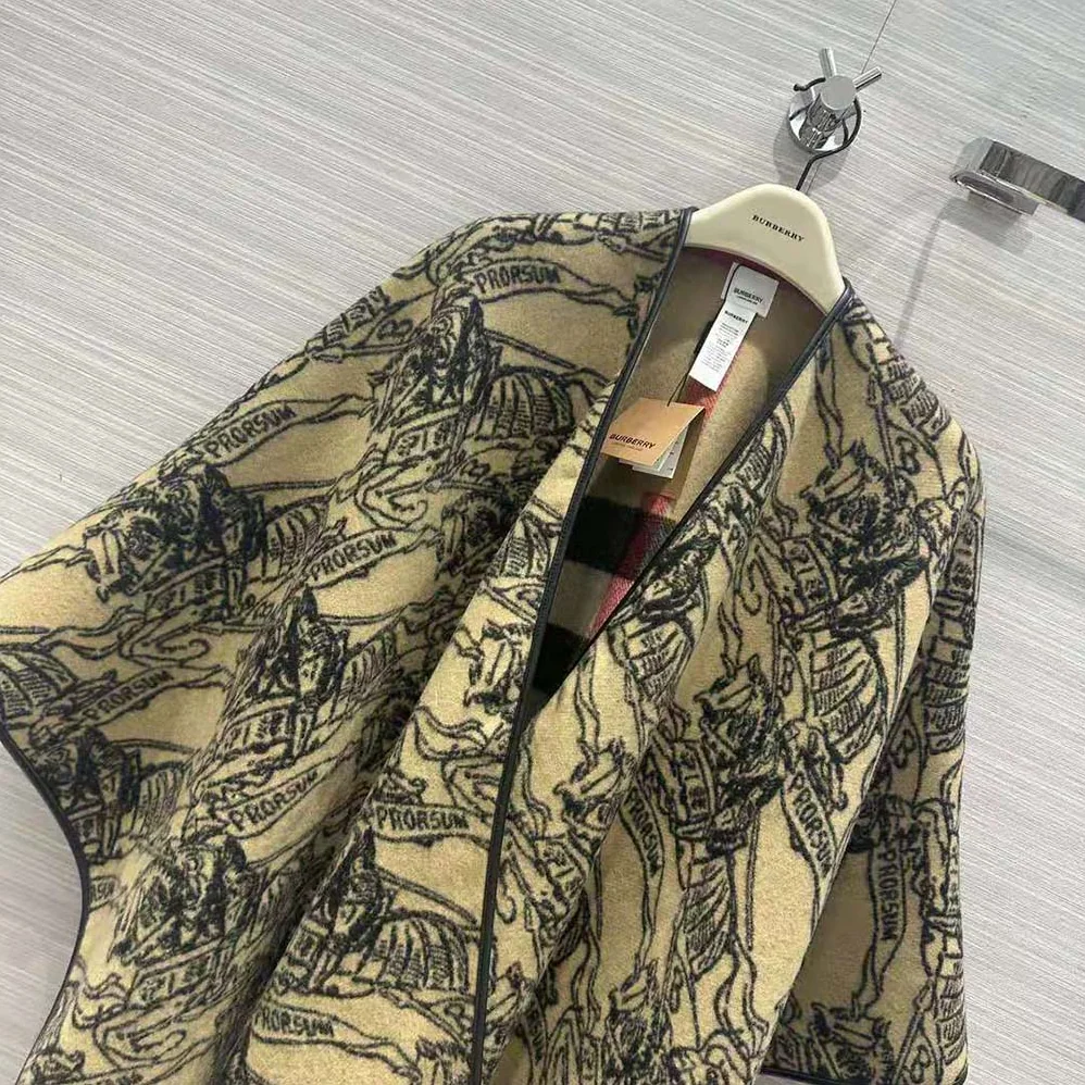 Burberry EKD Wool Cape for Women Burberry EKD Wool Cape for Women