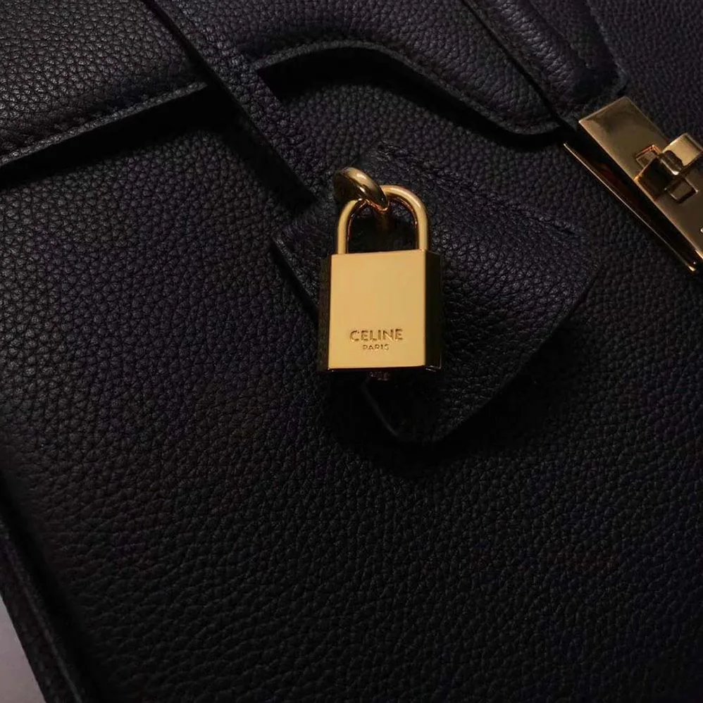 Celine Medium16 Bag in Grained Calfskin for Women in Black