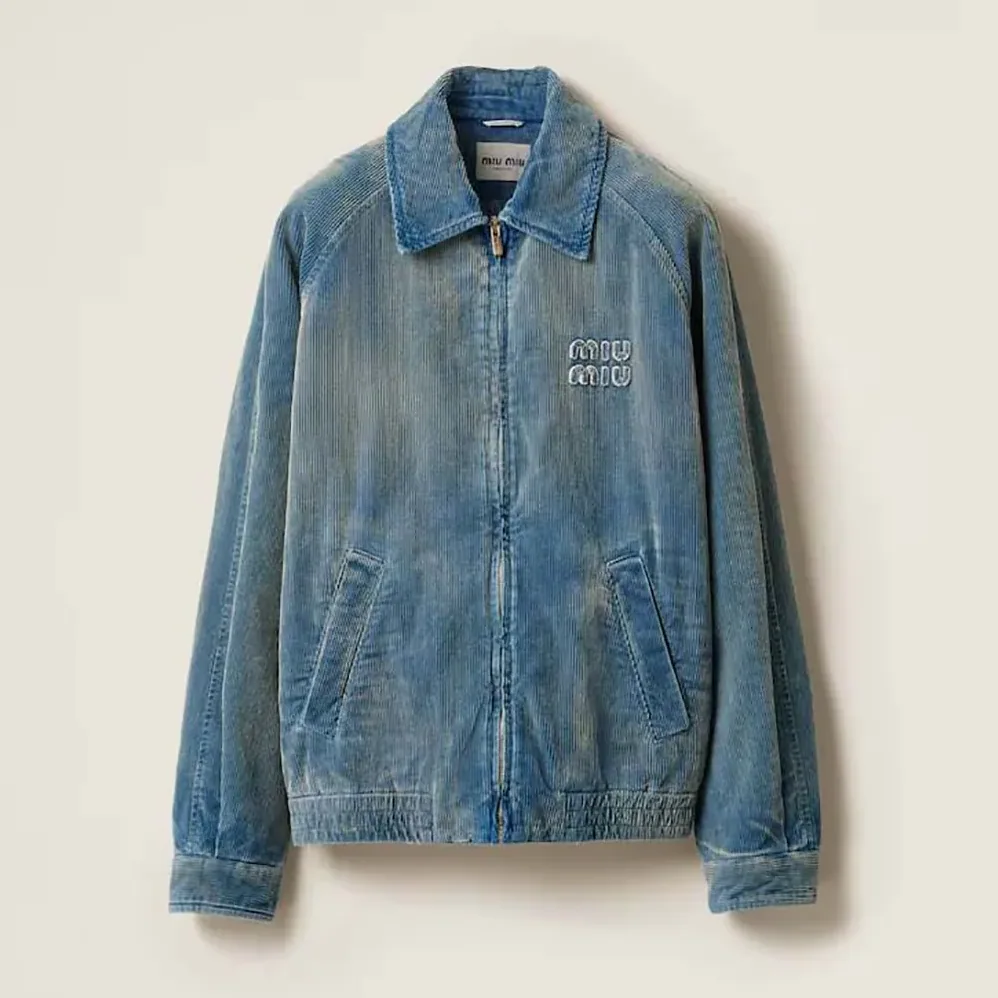Miu Miu Washed Corduroy Blouson Jacket for Women