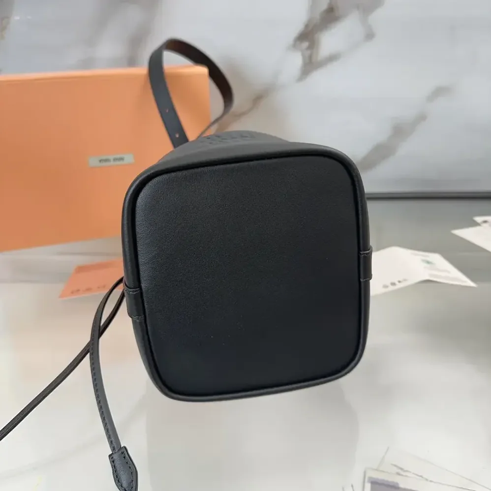 Miu Miu Leather Bucket Bag-Black 5BE090_2CRM_F0002_V_OOO for Women Miu Miu Leather Bucket Bag-Black 5BE090_2CRM_F0002_V_OOO for Women