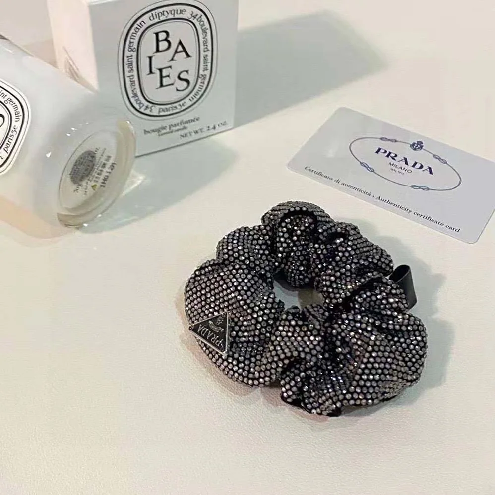 Prada Luminous Crystals Embellish this Satin Scrunchie for Women