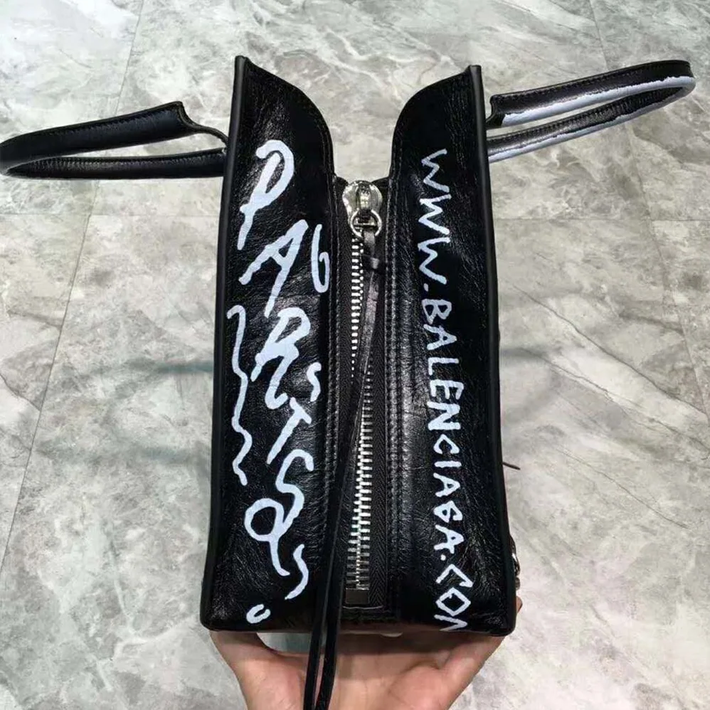 Balenciaga Papier A6 Zip Around Graffiti Crossbody Graffiti Print for Women