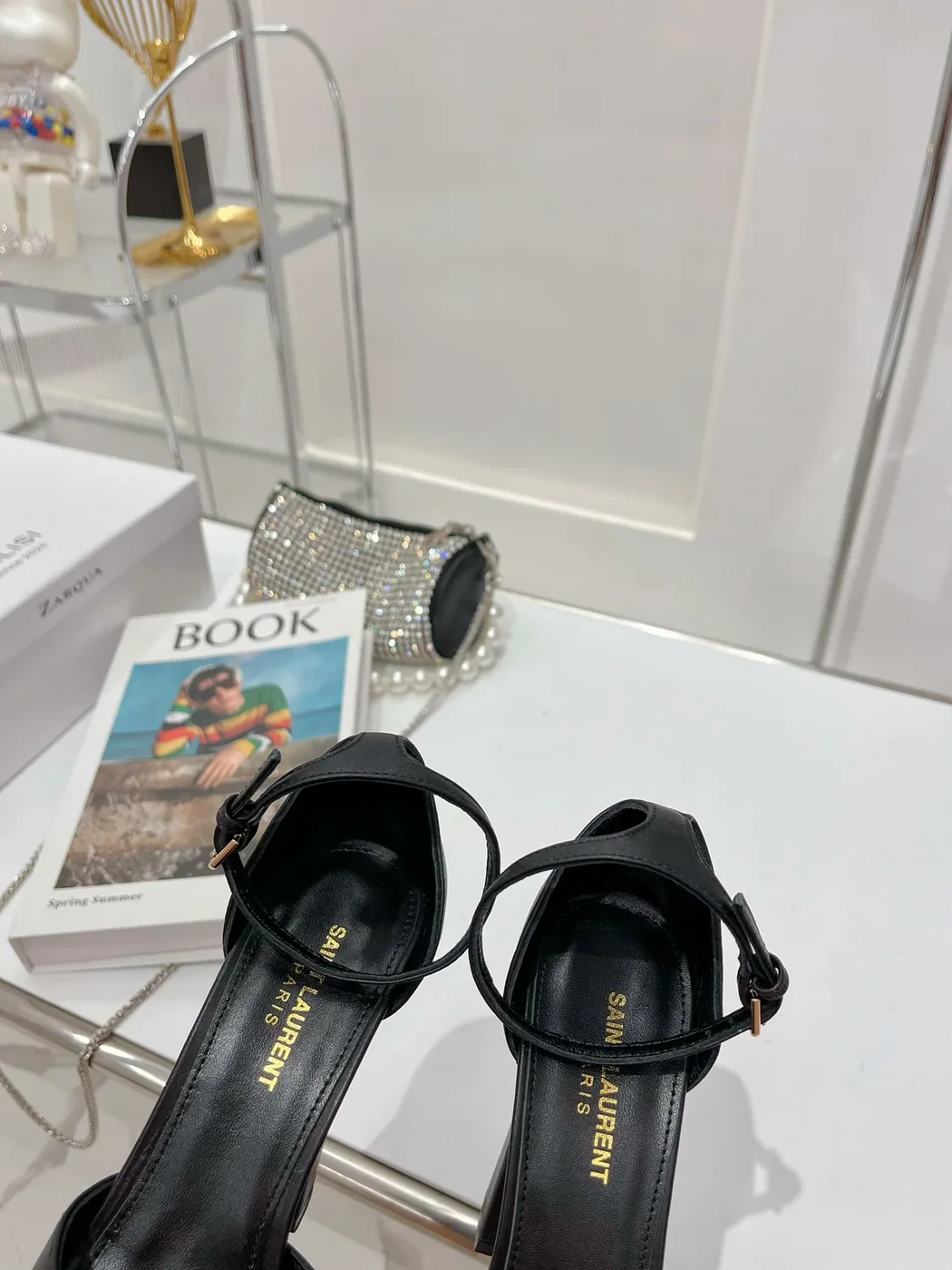 Saint Laurent Jodie Platform Sandals In Smooth Black Saint Laurent Jodie Platform Sandals In Smooth Black