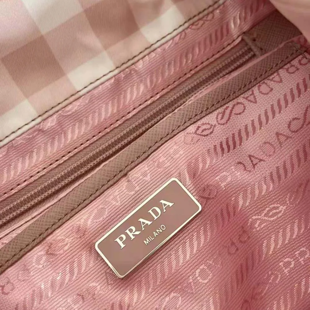 Prada Small Printed Re-Nylon Backpack for Women in Pink