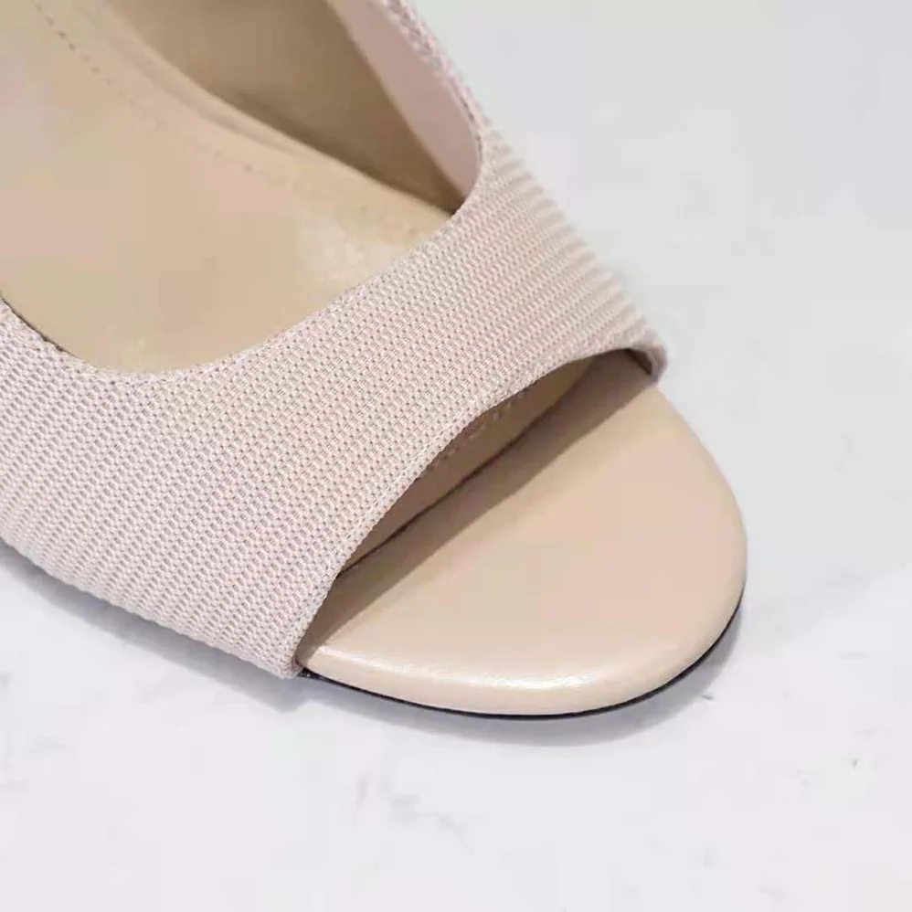 Dior J'adior Heeled Sandal Nude Technical Fabric in 8.5cm Heel for Women