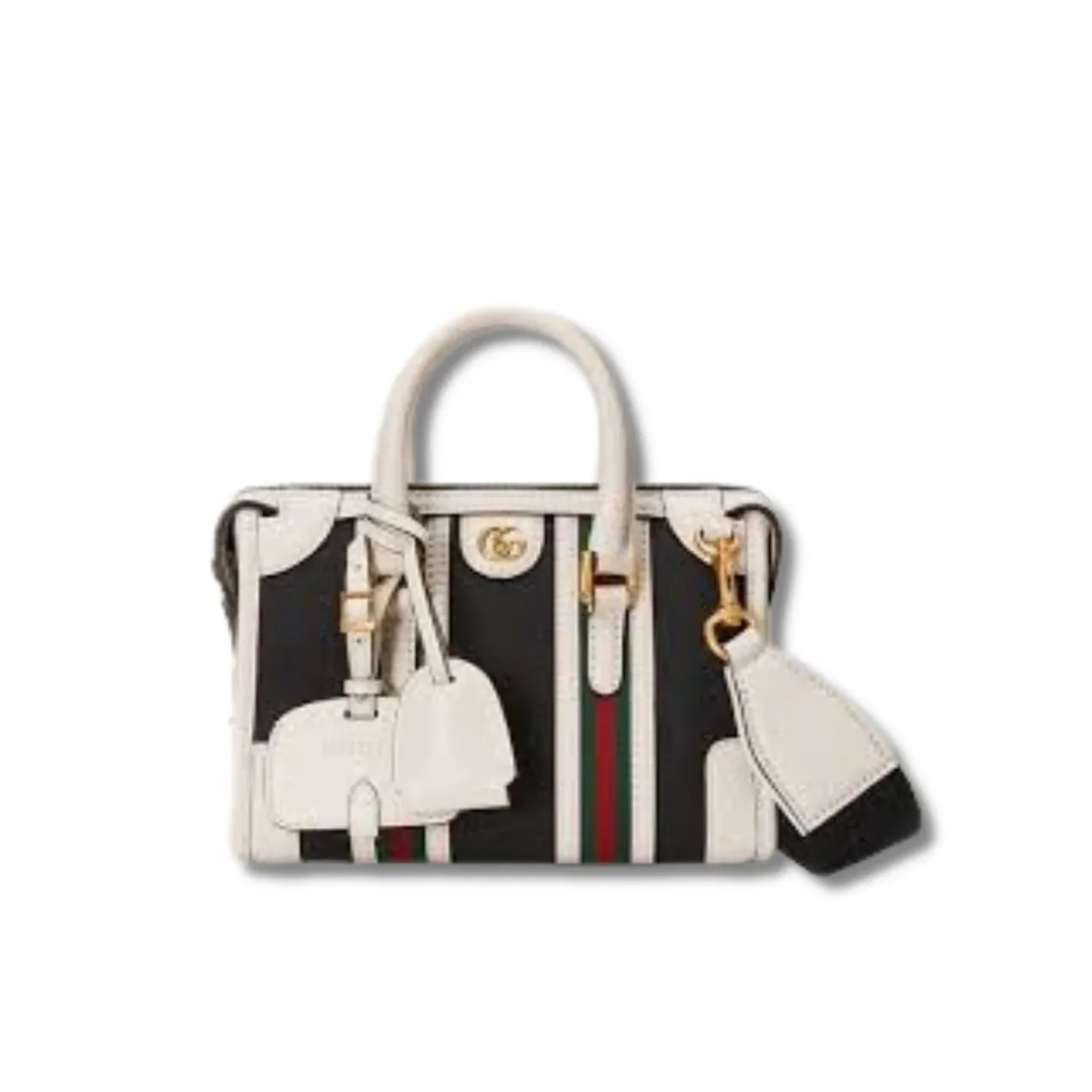 Mini Top Handle Bag With Double G White in Brown /