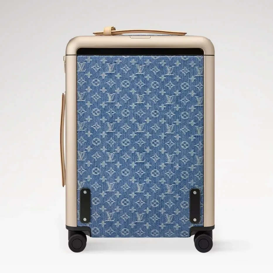Louis Vuitton Horizon 55 Suitcase in Blue Denim Champagne Hardware
