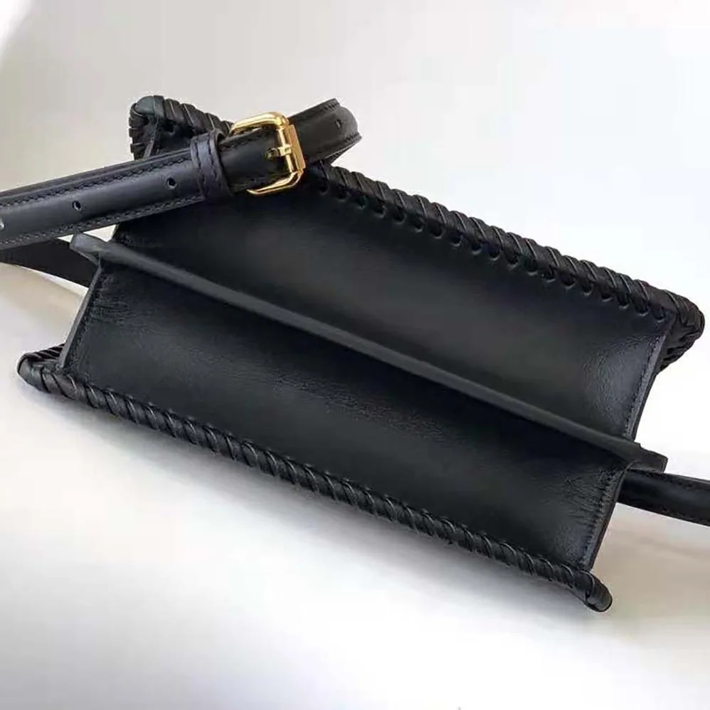 Fendi Peekaboo ISeeU Petite Black Padded Calfskin Leather Bag for Women