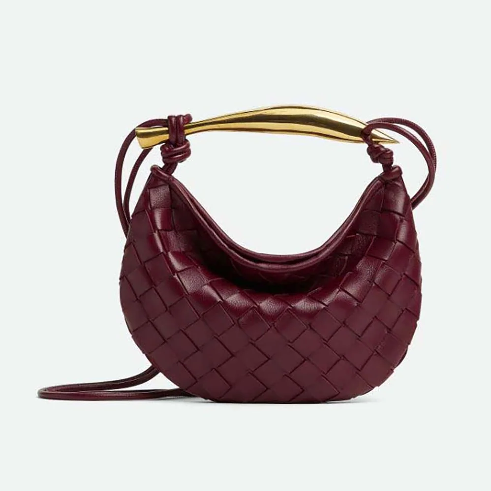 Bottega Veneta Mini Sardine in Supple Lambskin Leather for Women in Maroon