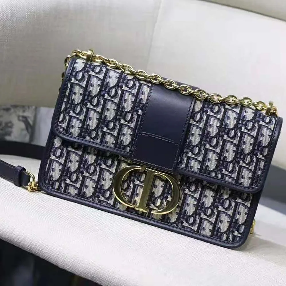 Dior 30 Montaigne Chain Bag Blue Dior Oblique Jacquard for Women Dior 30 Montaigne Chain Bag Blue Dior Oblique Jacquard for Women