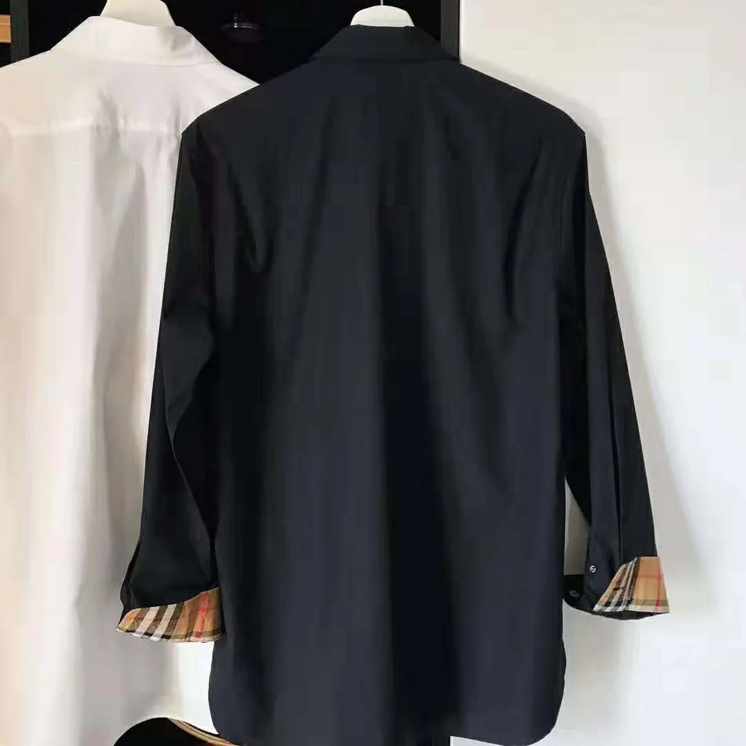 Burberry Stretch Cotton Poplin Shirt for Men in Black