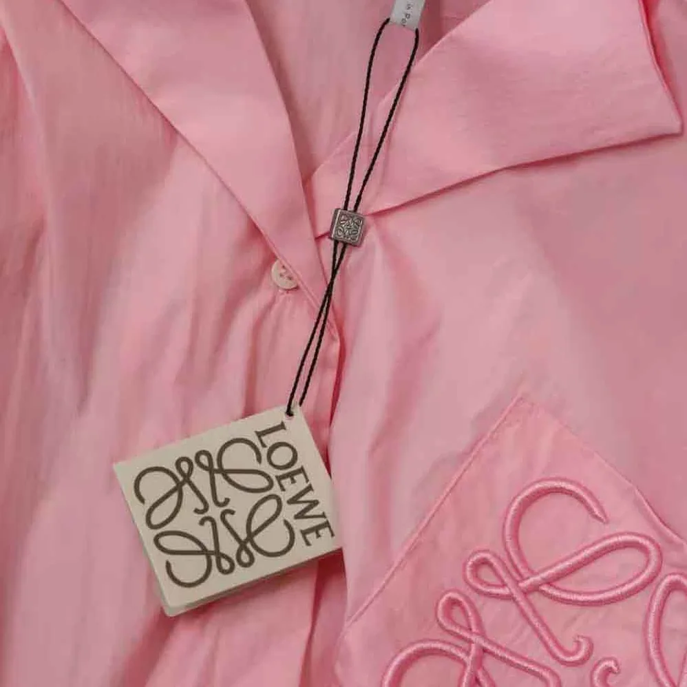Loewe Anagram Pyjama Blouse in Cotton for Women in Pink