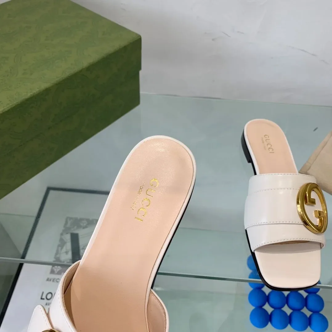 Gucci Blondie Slide Sandal White