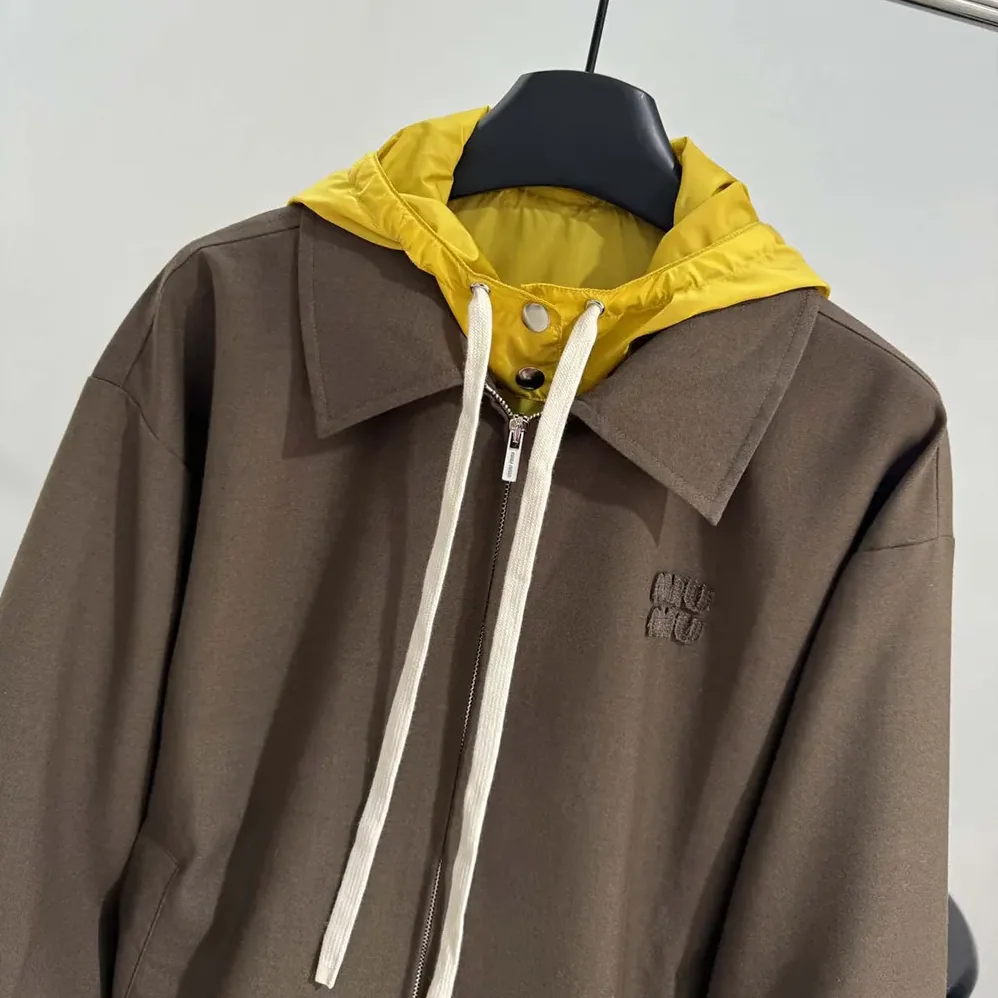 Miu Miu Kid Mohair and Technical Pongé Blouson Jacket for Women Miu Miu Kid Mohair and Technical Pongé Blouson Jacket for Women