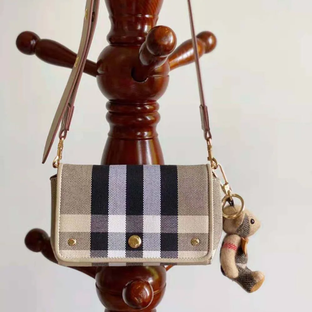 Burberry Small Check Canvas Crossbody Bag for Women Burberry Small Check Canvas Crossbody Bag for Women