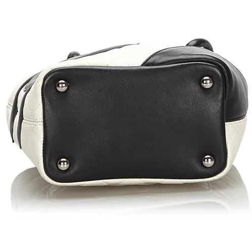 Chanel Cambon Ligne Small Bucket Bag in White Silver Hardware