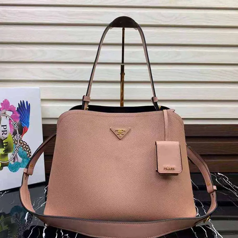 Prada Saffiano Leather Prada Matinee Bag for Women in Pink Prada Saffiano Leather Prada Matinee Bag for Women in Pink