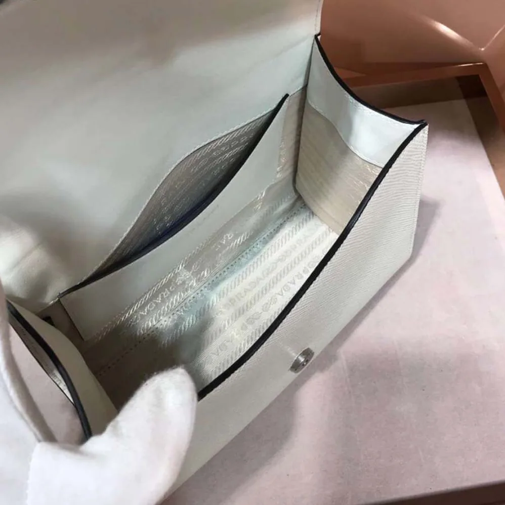 Prada Monochrome Saffiano Leather Bag in White Prada Monochrome Saffiano Leather Bag in White