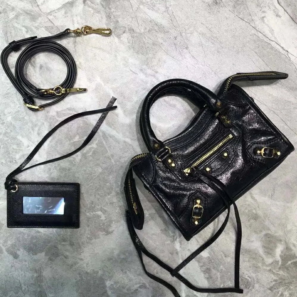 Balenciaga Classic Gold Mini City for Women in Black