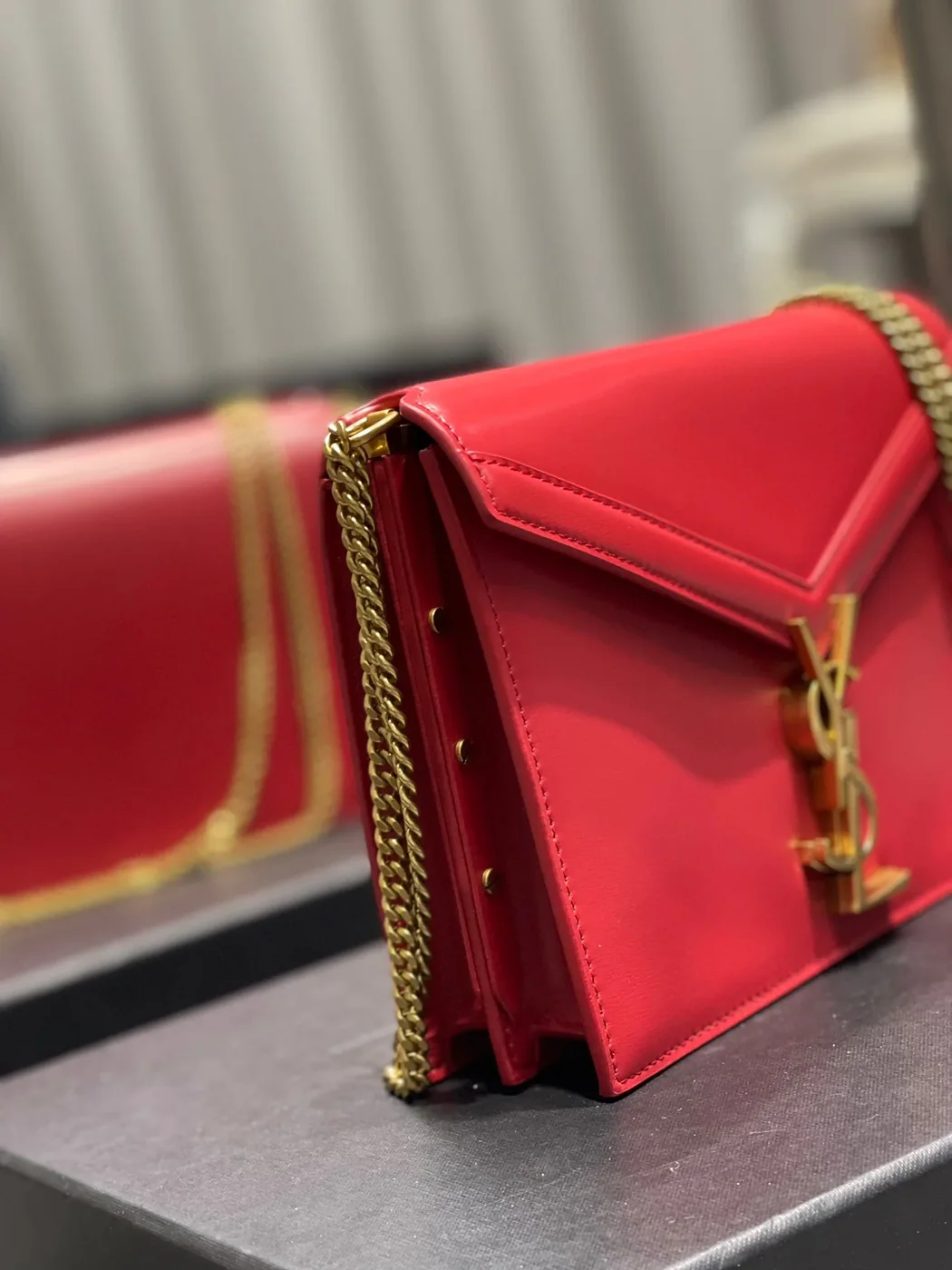 Saint Laurent Cassandra Medium Shoulder Bag in Red Gold Hardware Saint Laurent Cassandra Medium Shoulder Bag in Red Gold Hardware