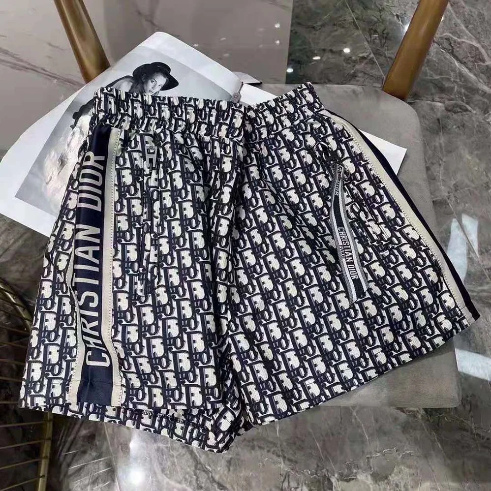 Dior Shorts Blue Technical Taffeta Jacquard with Dior Oblique Motif for Women Dior Shorts Blue Technical Taffeta Jacquard with Dior Oblique Motif for Women