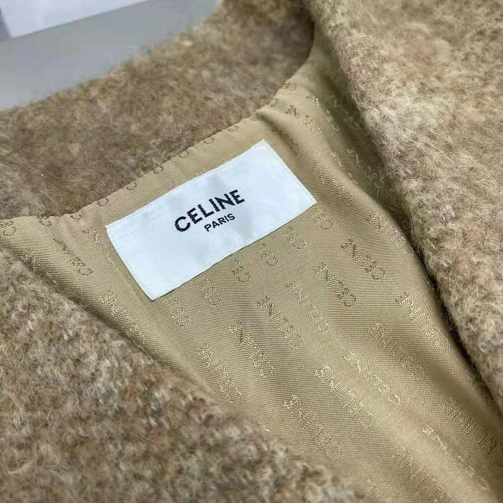 Celine Oversized Cardigan in Alpaca Wool for Women in Brown