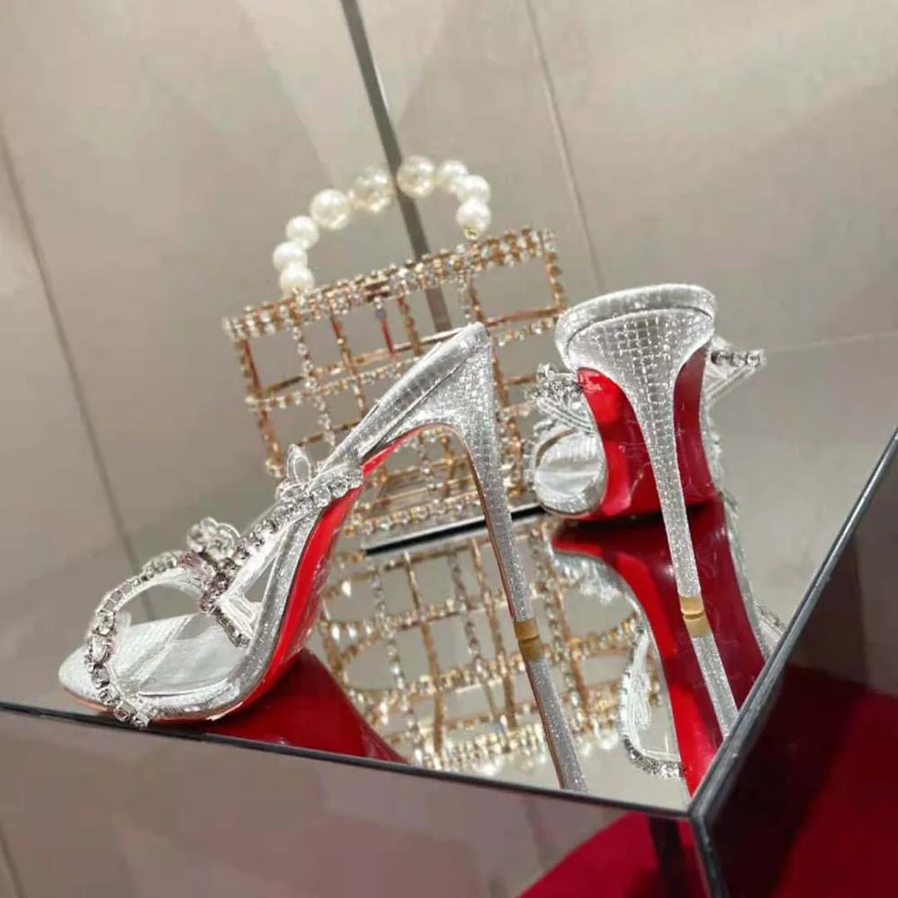 Christian Louboutin Just Queen 100 mm Heel Height for Women in Silver Christian Louboutin Just Queen 100 mm Heel Height for Women in Silver