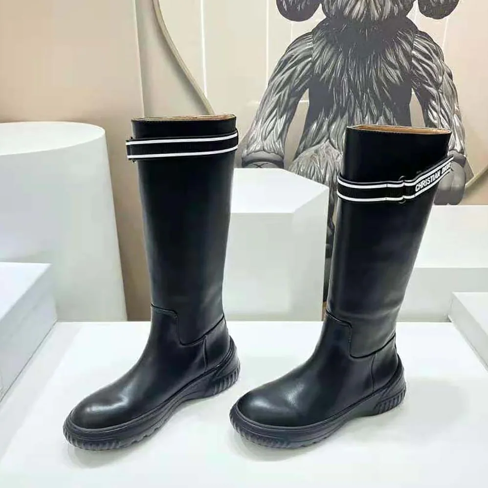 Dior D for Women in Racer Boot Black Calfskin