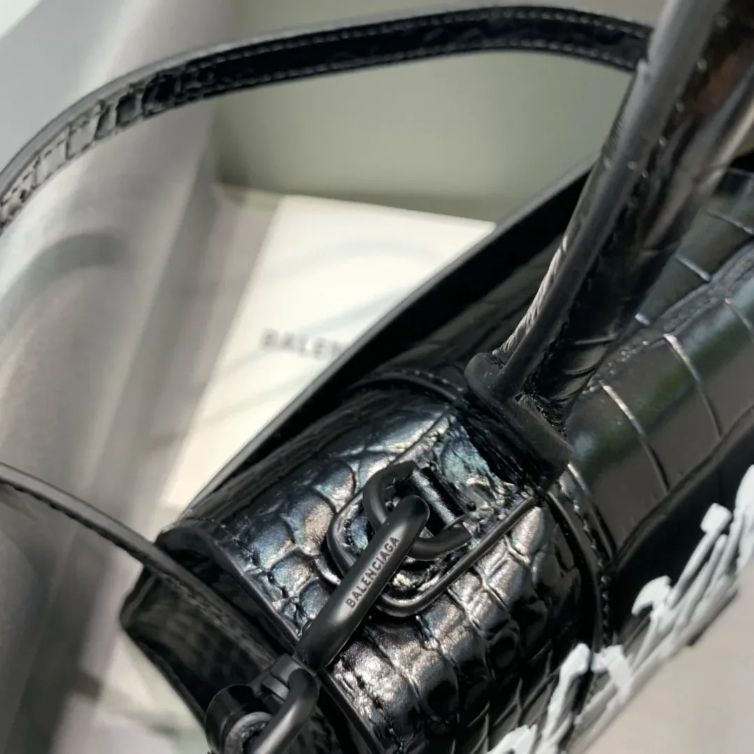 Balenciaga Hourglass Small Handbag In Black