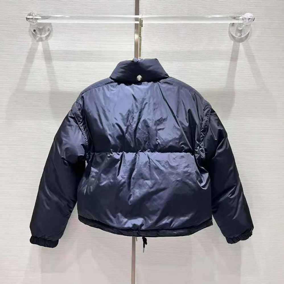 Prada Cropped Re-Nylon Down Jacket for Women in Black Prada Cropped Re-Nylon Down Jacket for Women in Black