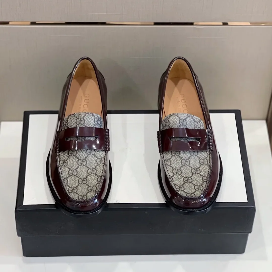 Gucci GG Loafers Horsebit Brown And Beige for Men Gucci GG Loafers Horsebit Brown And Beige for Men
