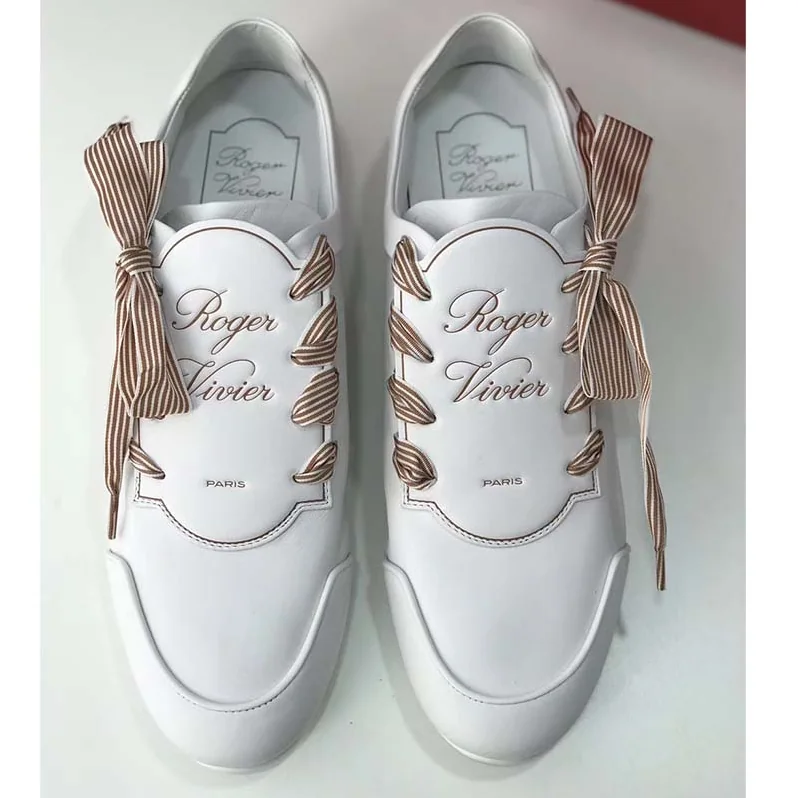 Roger Vivier Shoes Sporty Viv' Etiquette for Women in White Roger Vivier Shoes Sporty Viv' Etiquette for Women in White
