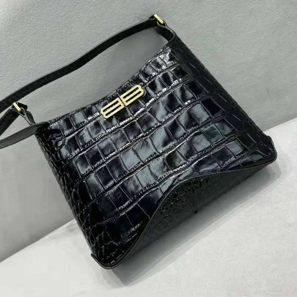 Balenciaga XX Small Hobo Bag Crocodile Embossed in Black for Women Balenciaga XX Small Hobo Bag Crocodile Embossed in Black for Women
