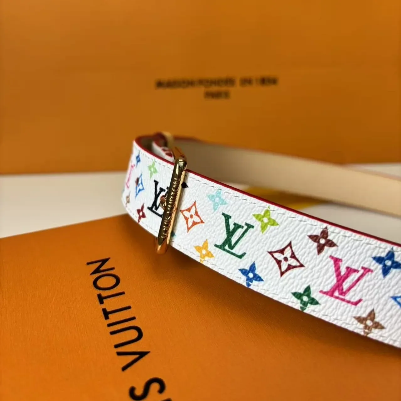 Louis Vuitton LV x TM LV D in Ring Belt Blanc Louis Vuitton LV x TM LV D in Ring Belt Blanc