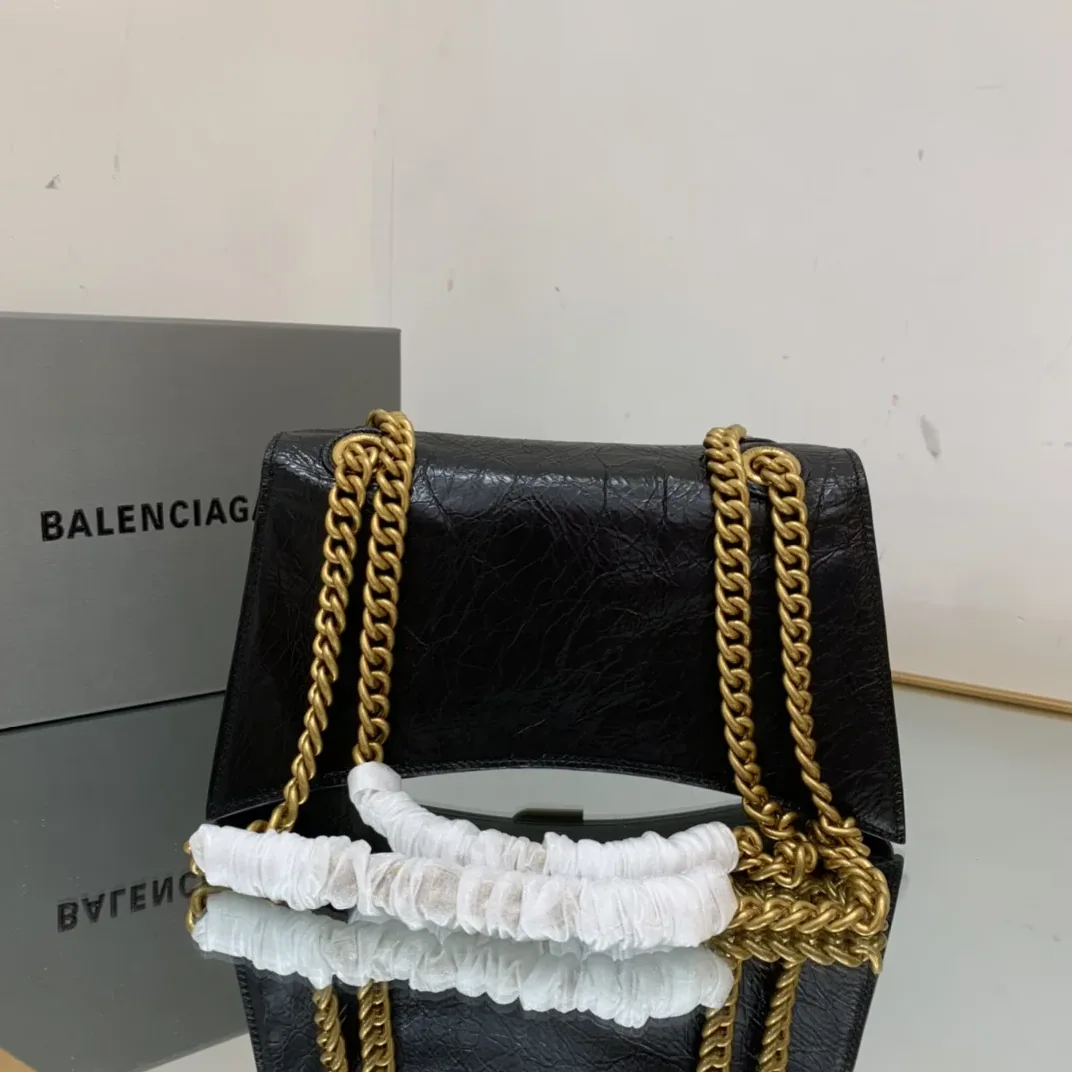 Balenciaga Crush Small Chain Bag In Black /