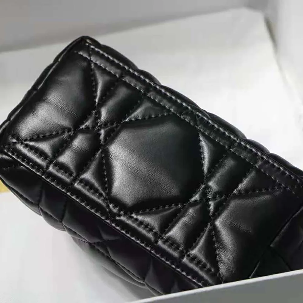 Dior Small Diortravel Nomad Pouch Black Macrocannage Calfskin for Women