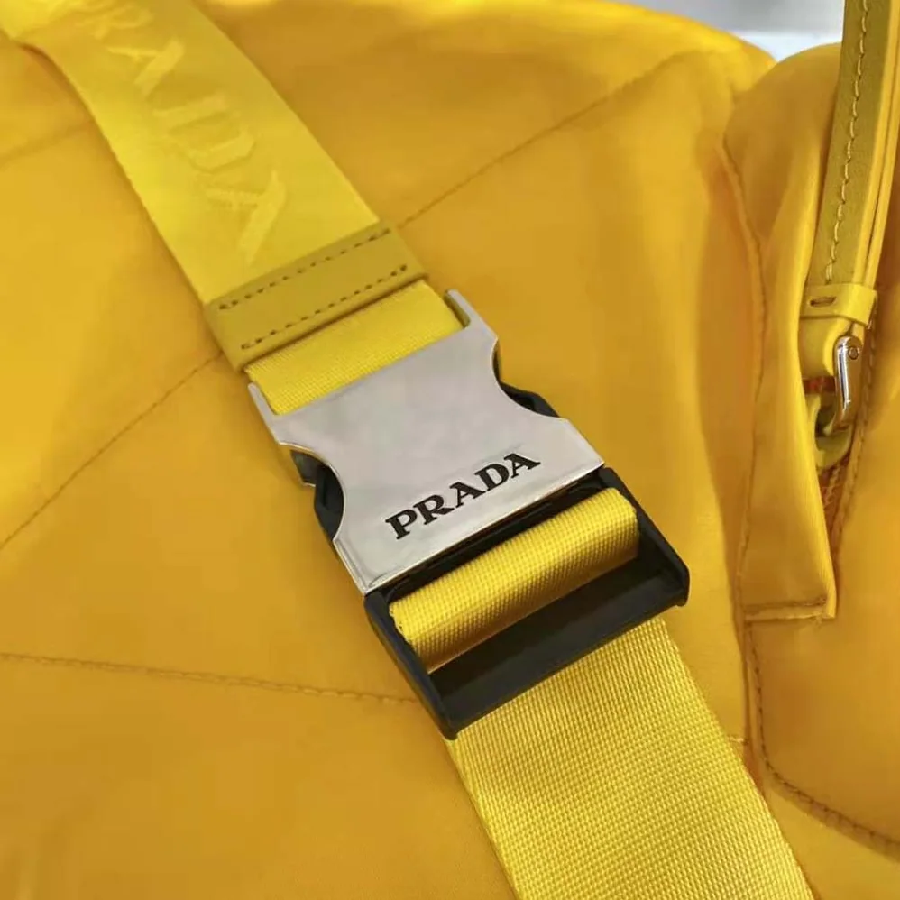Prada Re-Nylon and Leather Backpack for Women in Yellow