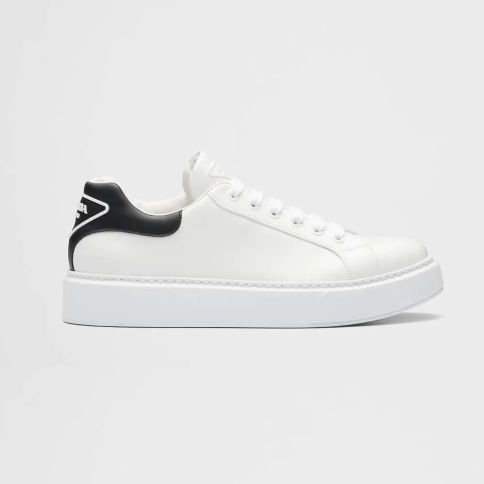 Prada Macro Leather Sneakers for Unisex in White Prada Macro Leather Sneakers for Unisex in White
