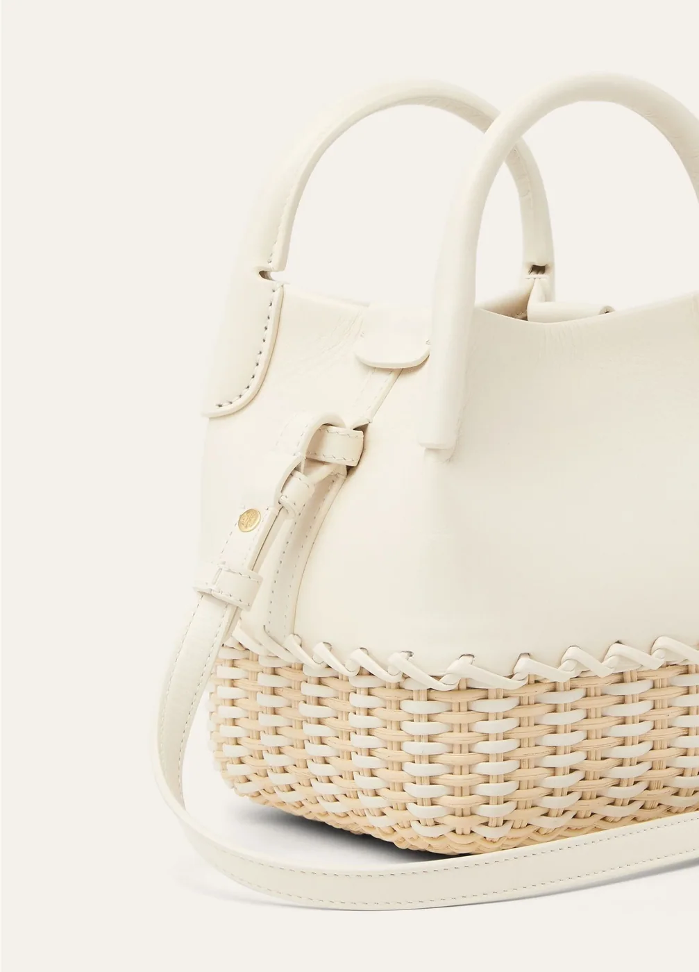 Loro Piana Micro Bale Top Handle Bag / White Gold Hardware FAP3233_B4XQ