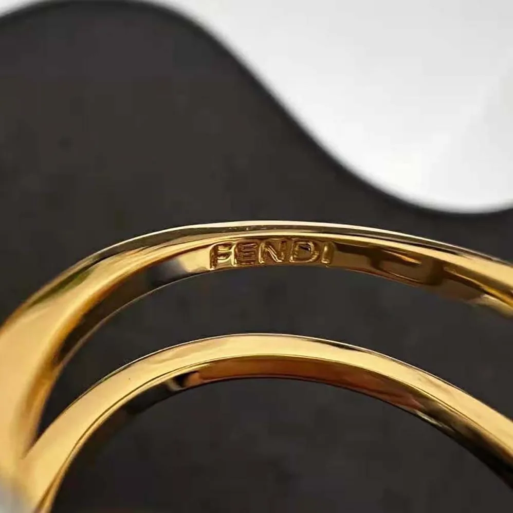 Fendi Wide-band Ring with Fendi O'Lock Motif for Women Fendi Wide-band Ring with Fendi O'Lock Motif for Women
