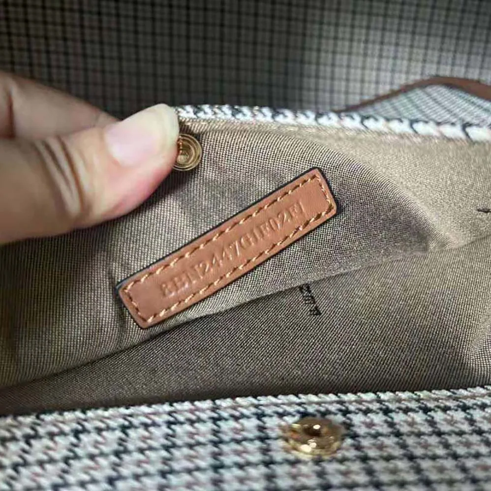 Fendi X-Tote Brown Houndstooth Wool Shopper with FF Embroidery for Women