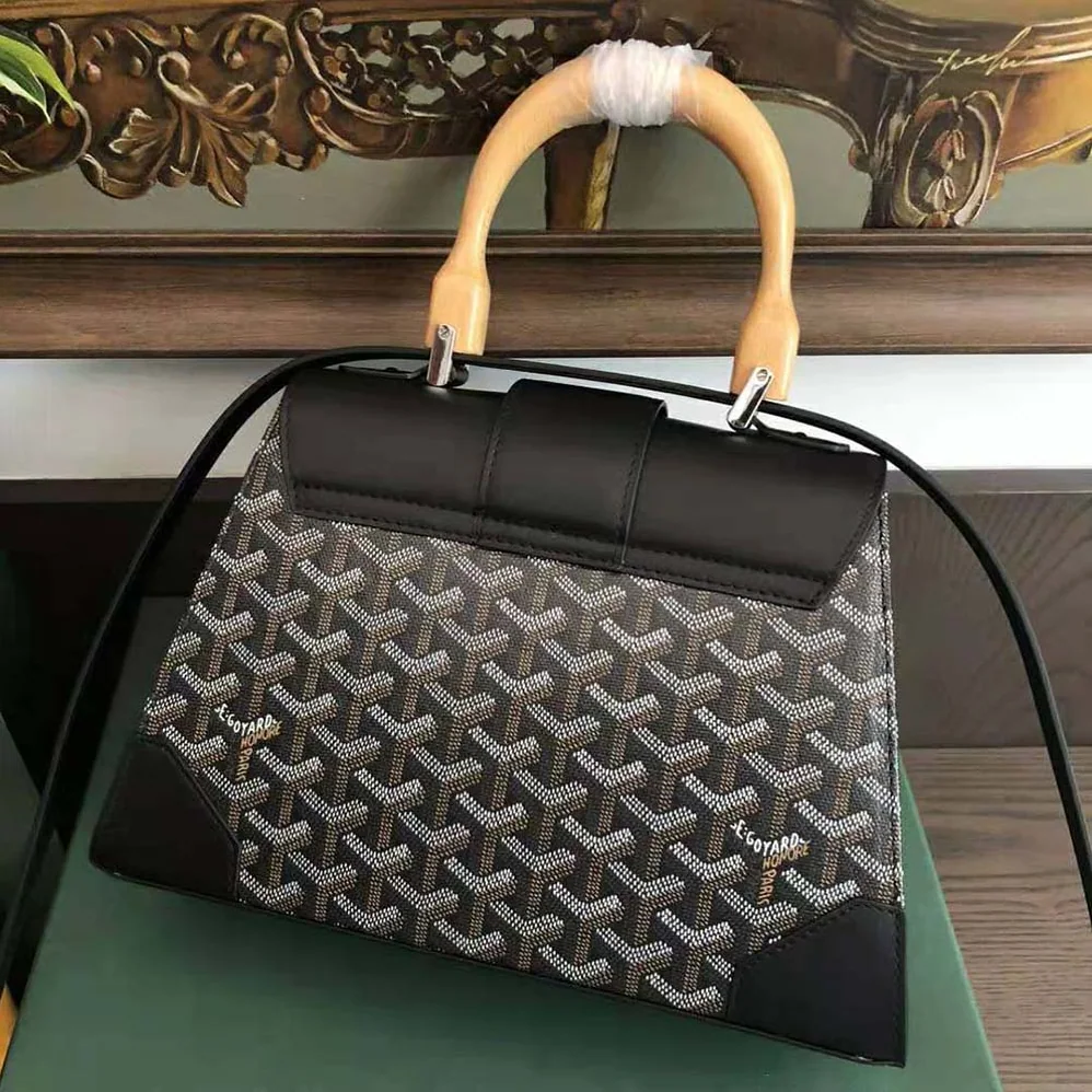 Goyard Sac Saïgon PM in Toile Goyardine & Clamecy Calfskin for Women in Black