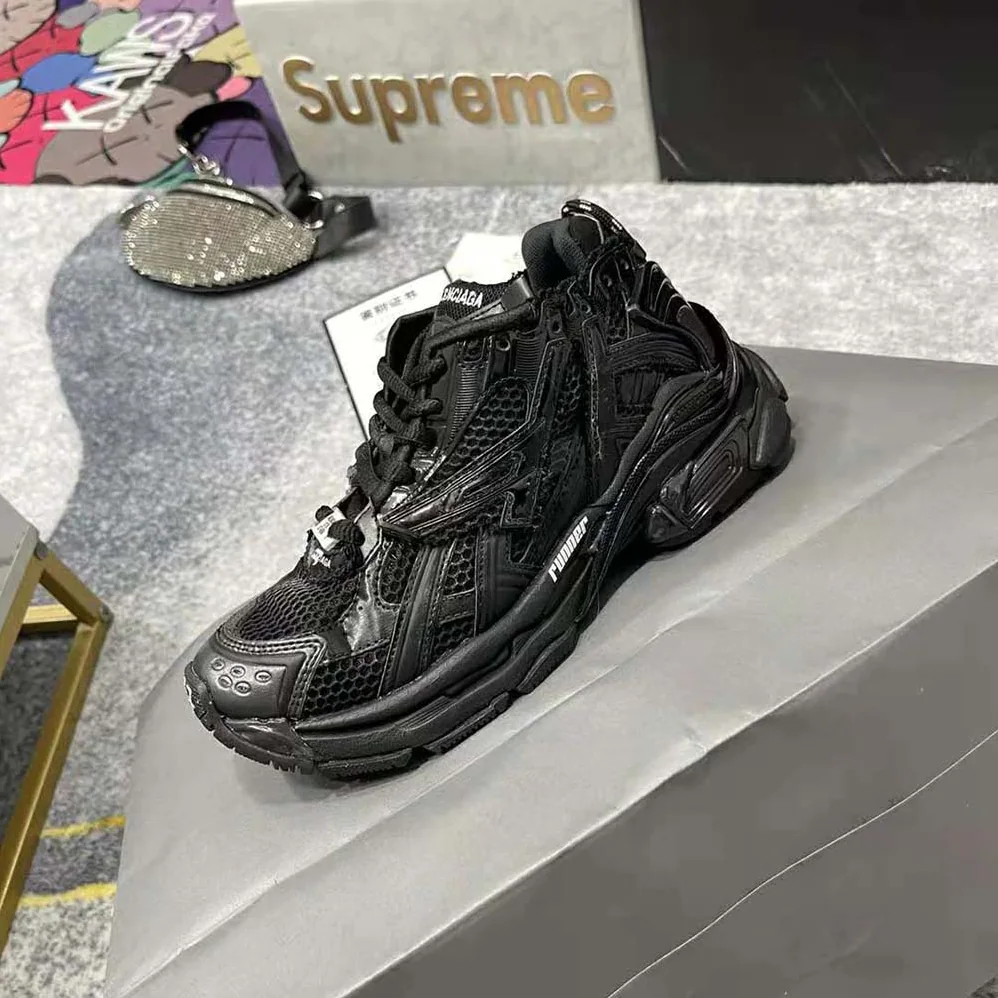 Balenciaga Runner Sneaker in Black Mesh and Nylon for Women Balenciaga Runner Sneaker in Black Mesh and Nylon for Women