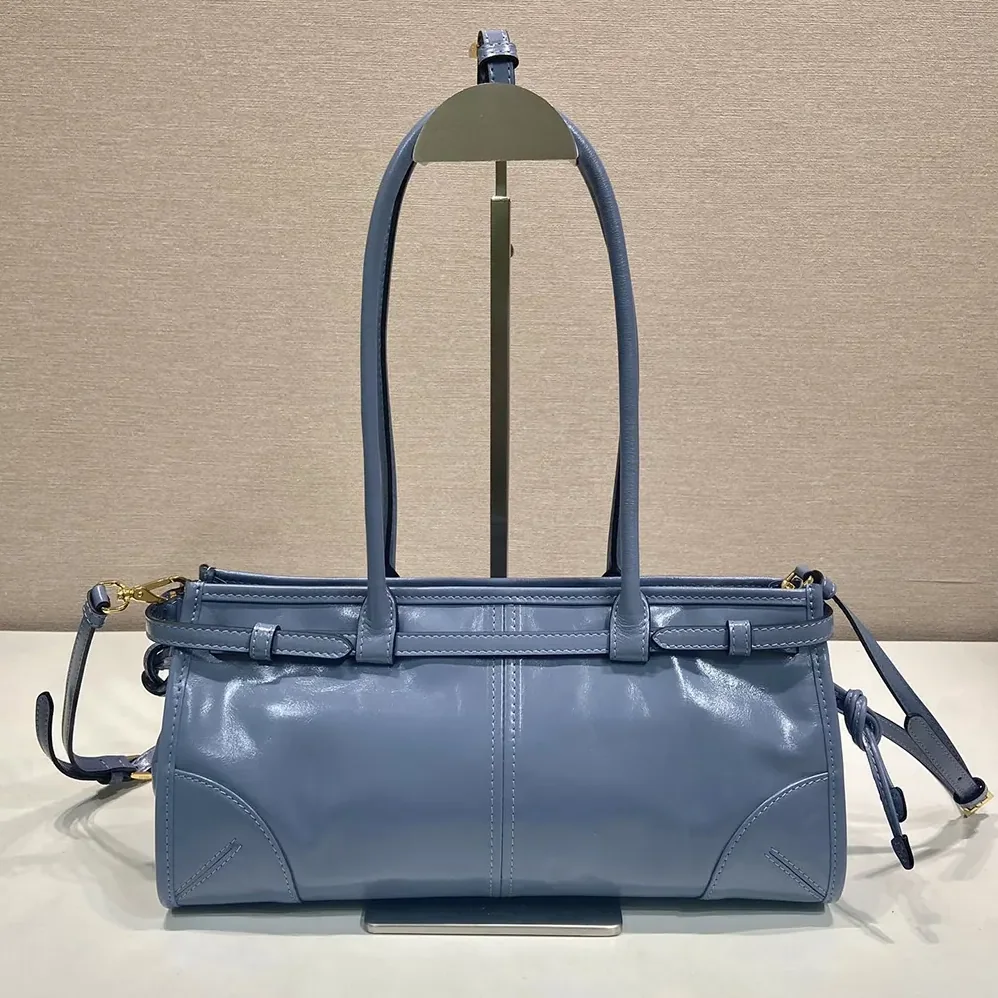 Prada Bonnie Medium Leather Handbag for Women in Light Blue Prada Bonnie Medium Leather Handbag for Women in Light Blue