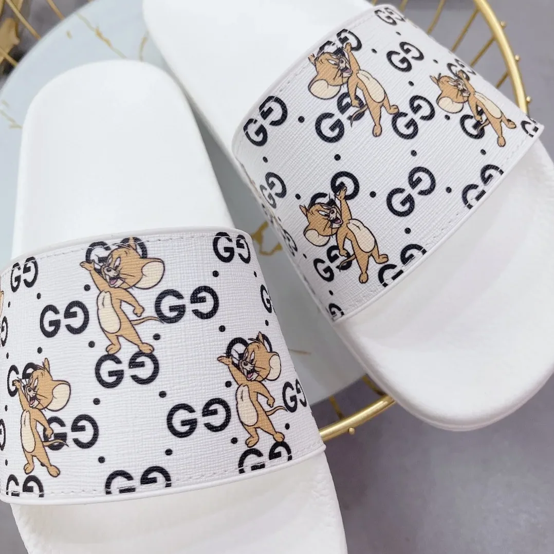 Gucci Jerry Print Slide Sandal White for Women Gucci Jerry Print Slide Sandal White for Women
