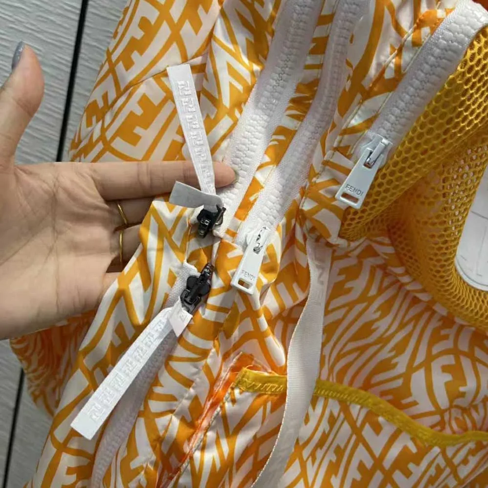 Fendi Windbreaker Yellow Nylon Jacket for Women Fendi Windbreaker Yellow Nylon Jacket for Women