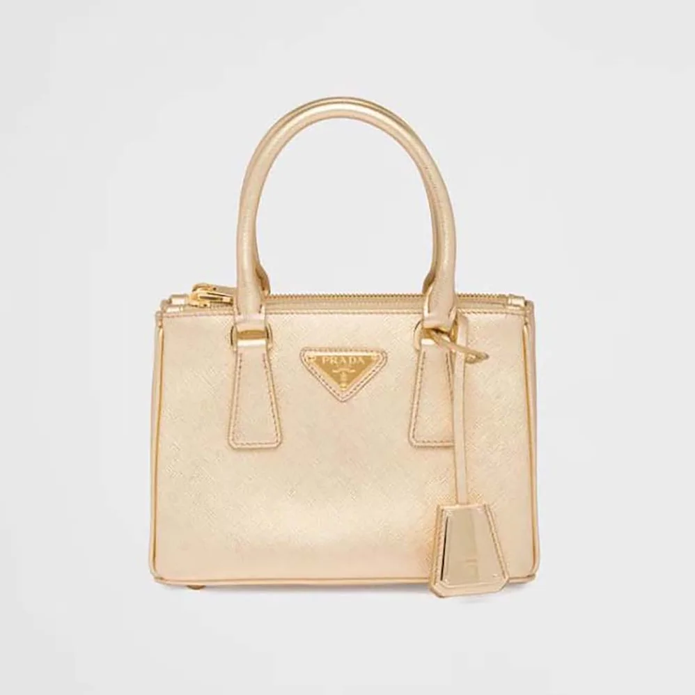 Prada Galleria Saffiano Leather Mini-Bag for Women in Gold