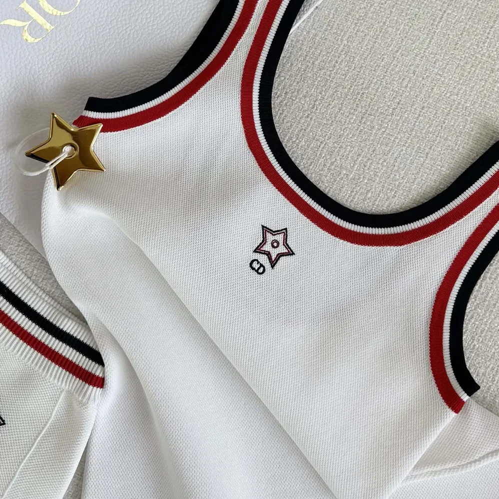 Dior Vibe Tank Top White Technical Mesh with Three for Men in Tone Signature Dior Vibe Tank Top White Technical Mesh with Three for Men in Tone Signature